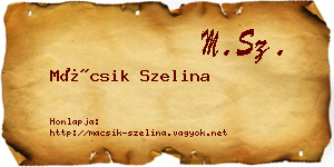 Mácsik Szelina névjegykártya