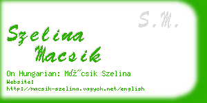 szelina macsik business card